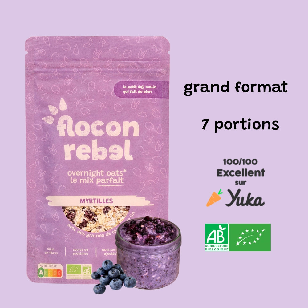Overnight Oats - Myrtilles BIO - format famille 315g (précommande)