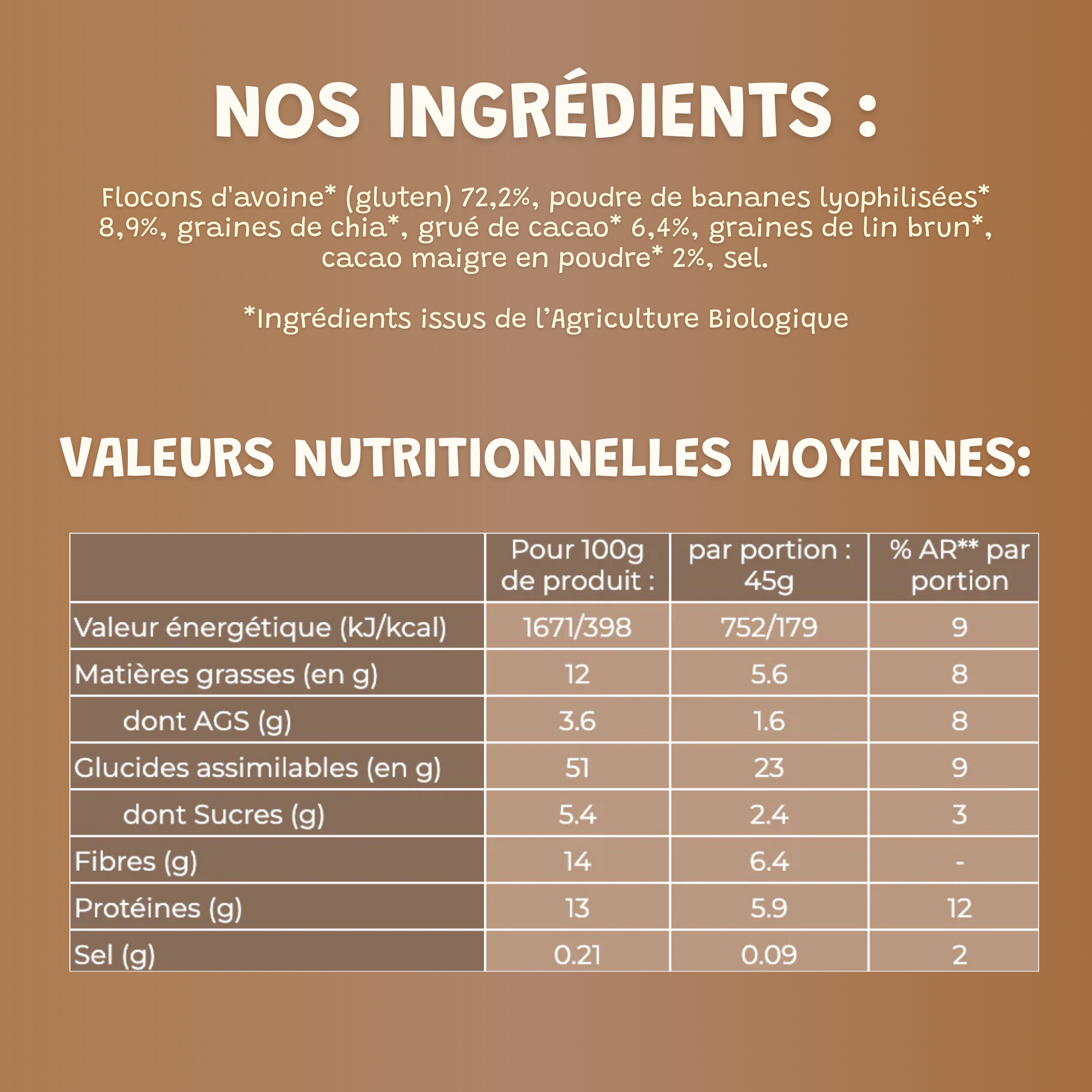 Pack de 4 grands sachets BIO