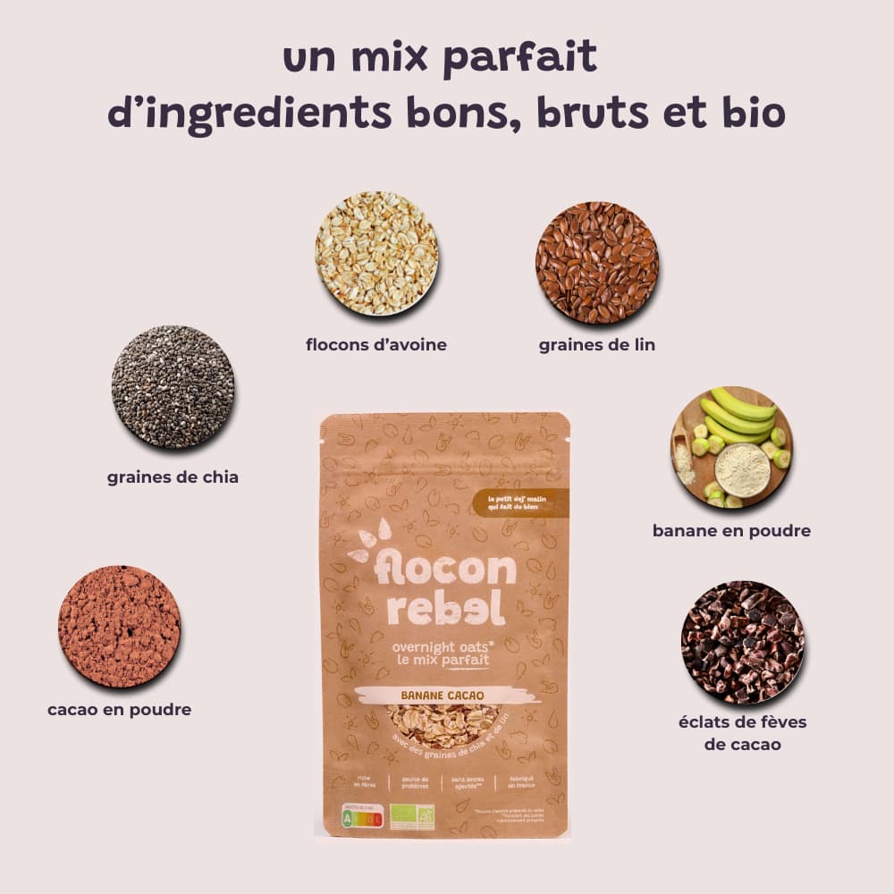 Overnight Oats le mix parfait - Banane Cacao