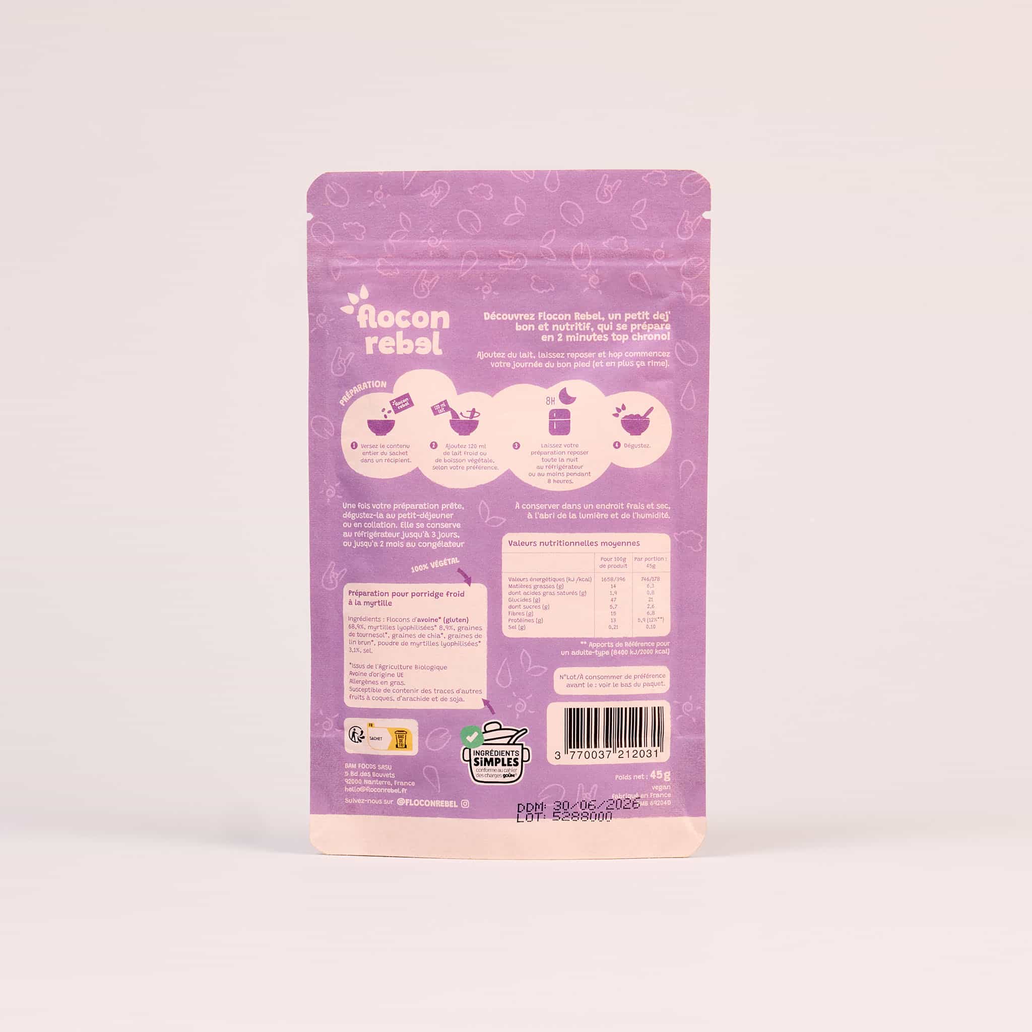 Overnight Oats le mix parfait - Myrtilles