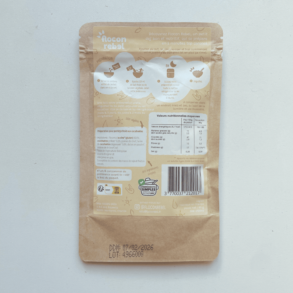 Overnight Oats le mix parfait - Cacahuètes