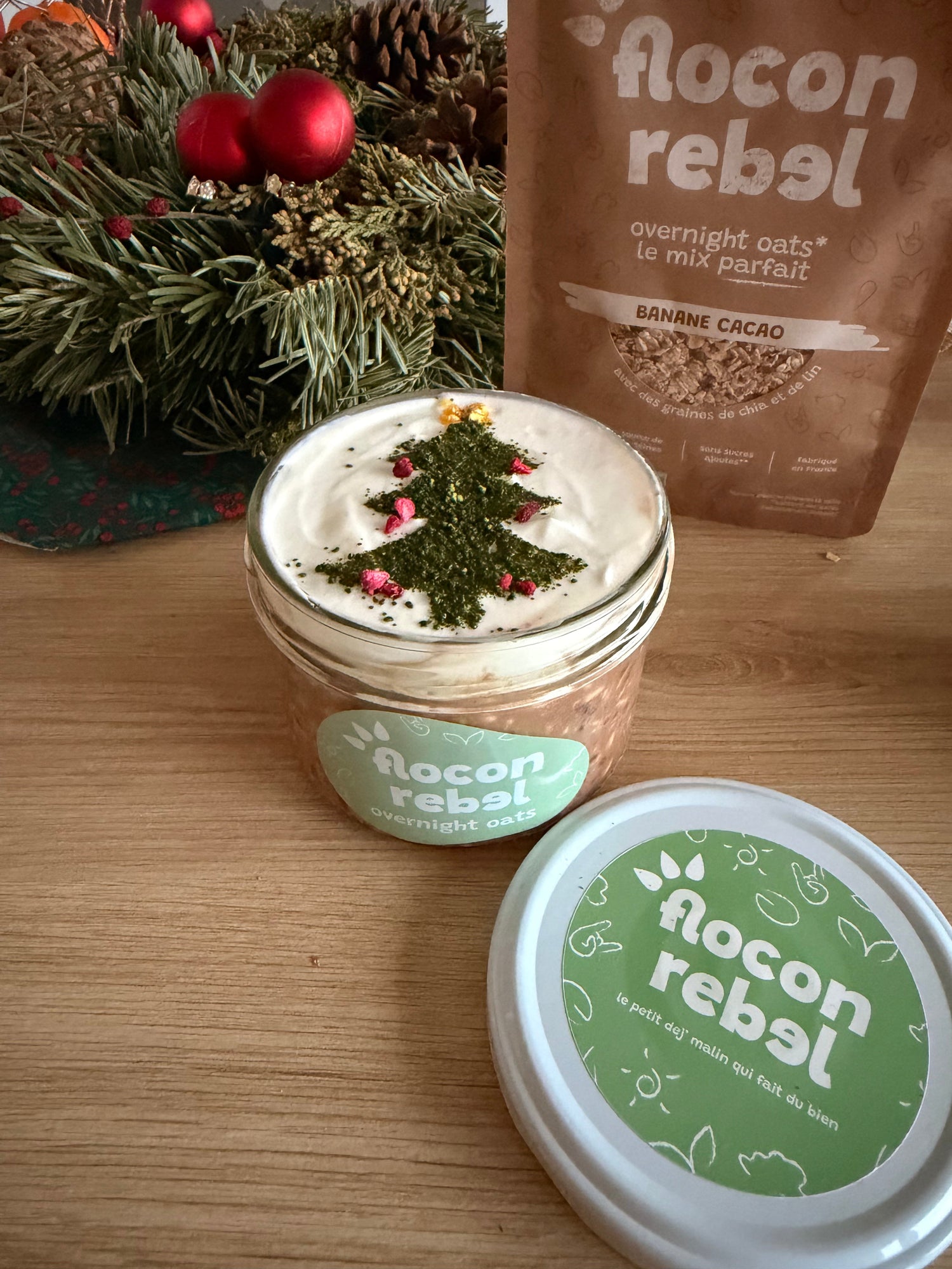🎄 3 recettes de overnight oats spéciales Noël avec Flocon Rebel