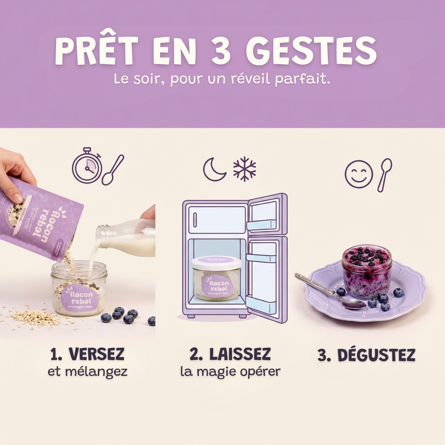 Overnight Oats - Myrtilles BIO - format famille 315g (précommande)