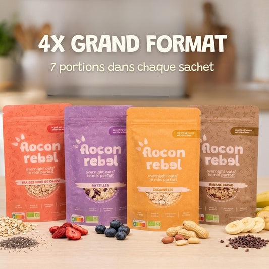 Overnight Oats - Pack de 4 grands sachets BIO