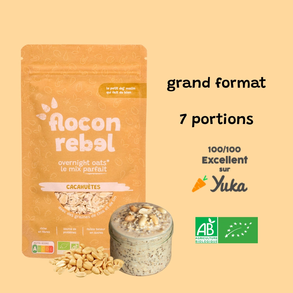 Overnight Oats - Cacahuètes BIO - format famille 315g (précommande)