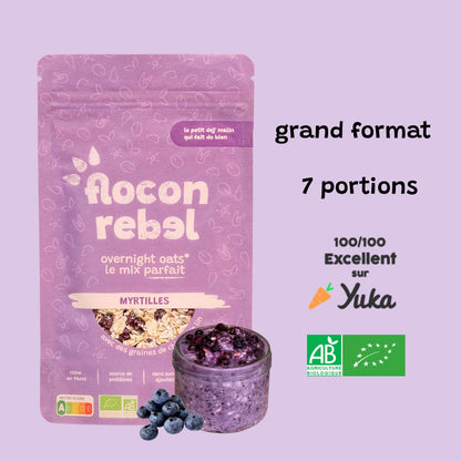 Overnight Oats - Myrtilles BIO - format famille 315g (précommande)