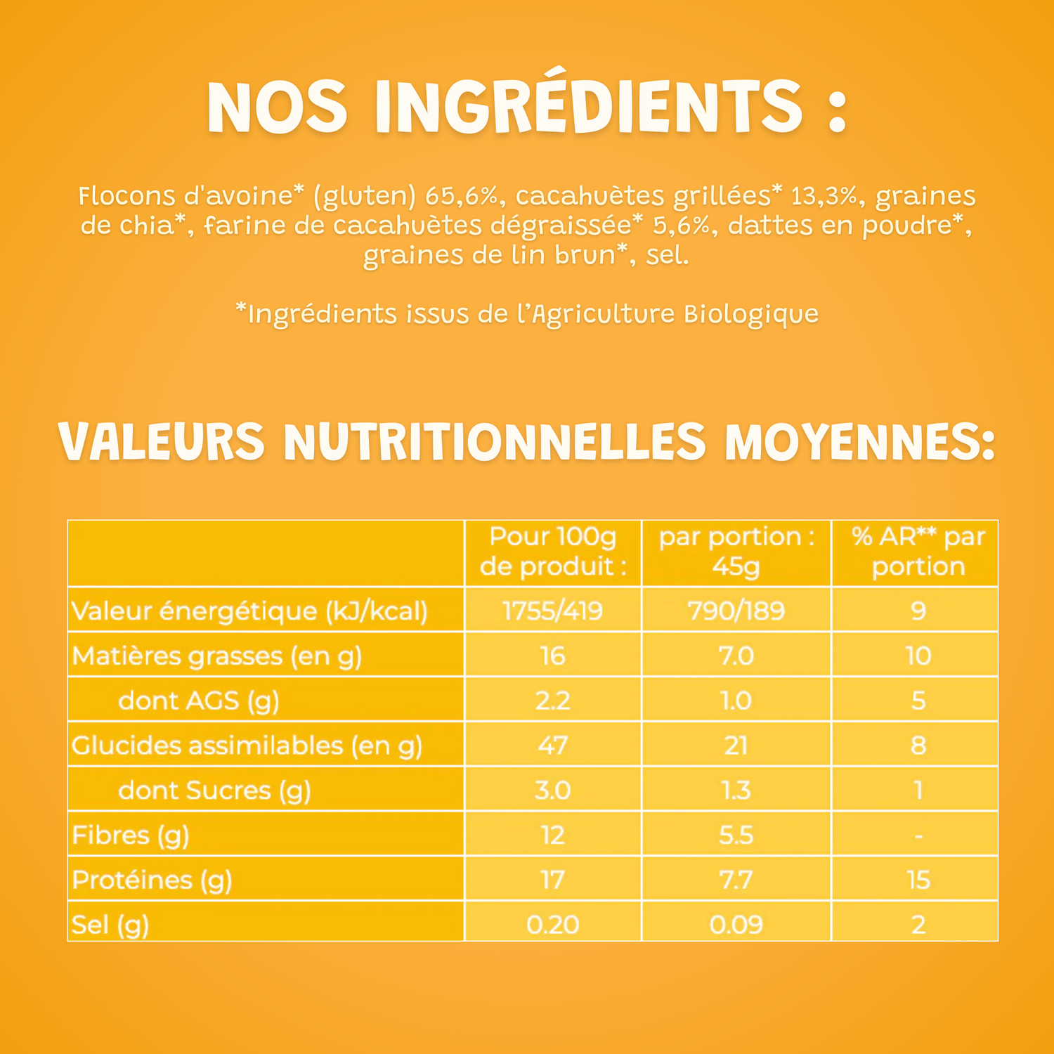 Overnight Oats - Cacahuètes BIO - format famille 315g (précommande)