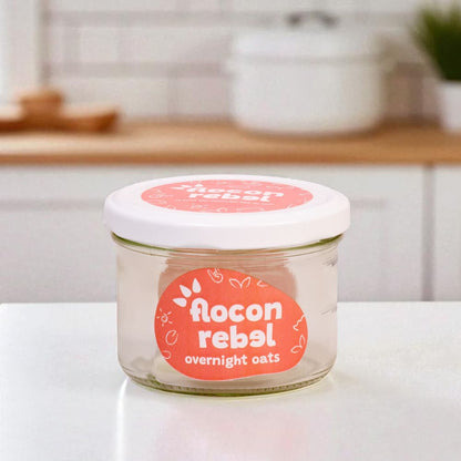 Bocal Flocon Rebel Rouge en verre réutilisables pour une préparation facile d overnight oat porridge 
