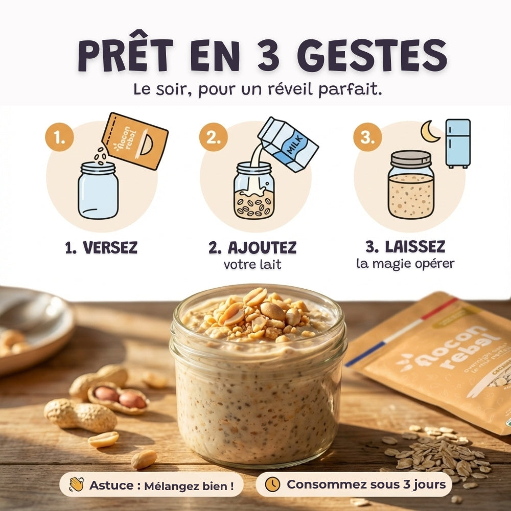 Overnight Oats - Cacahuètes BIO - format famille 315g (précommande)