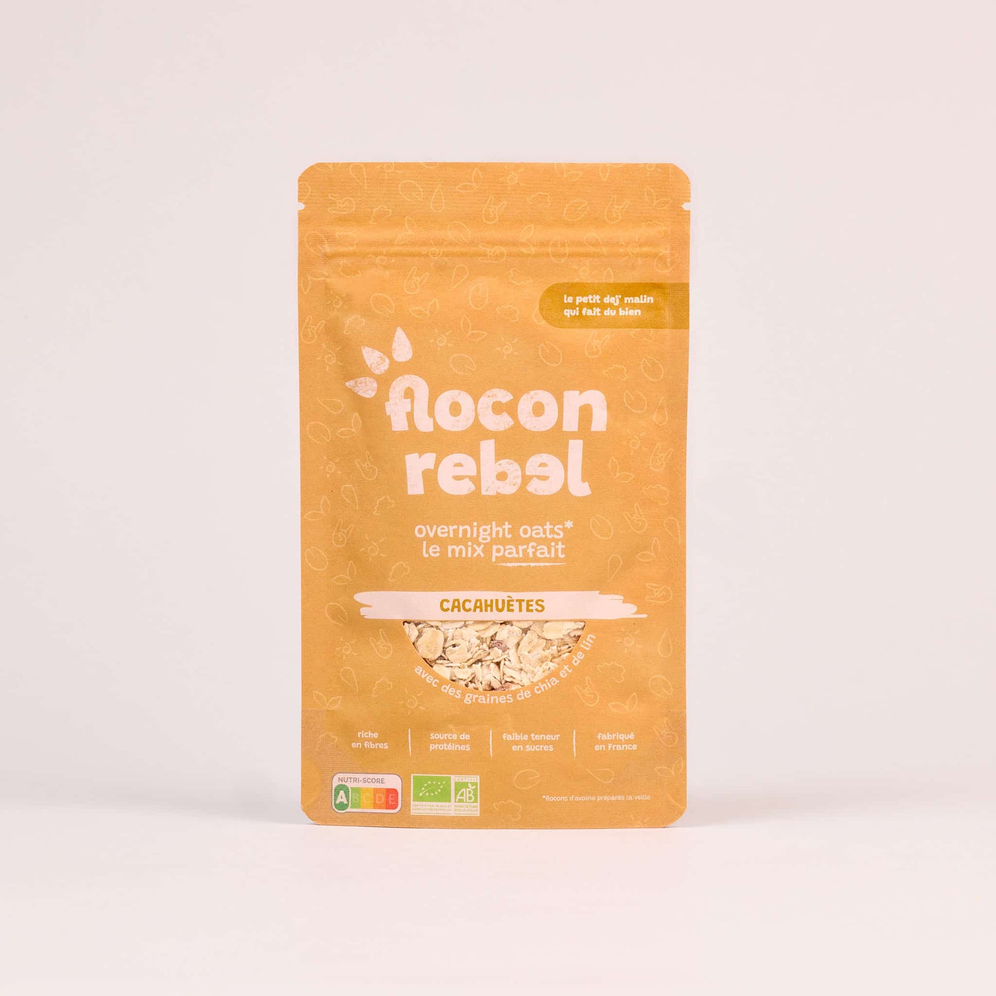 Sachet Flocon Rebel Cacahuètes devant du packaging