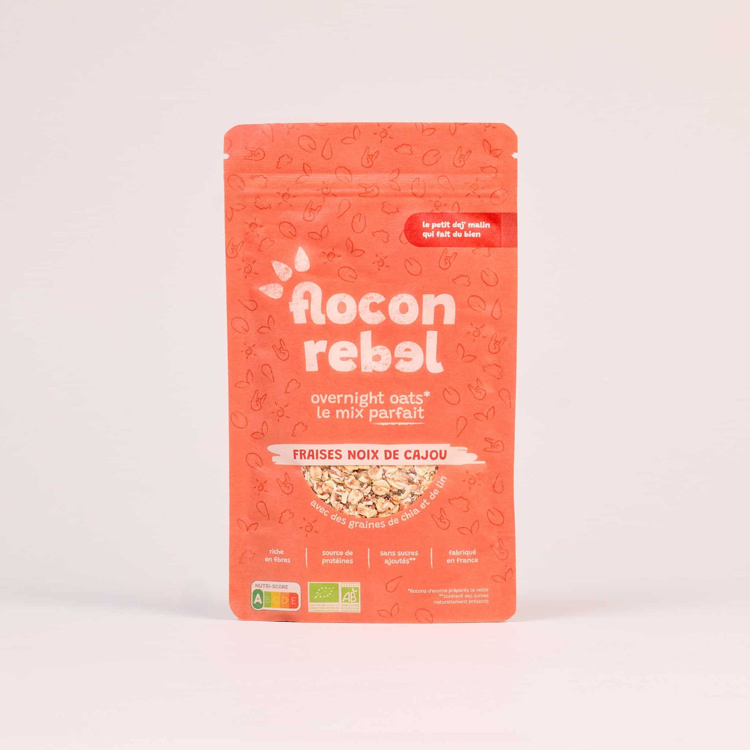 Overnight Oats le mix parfait - Fraises Noix de cajou