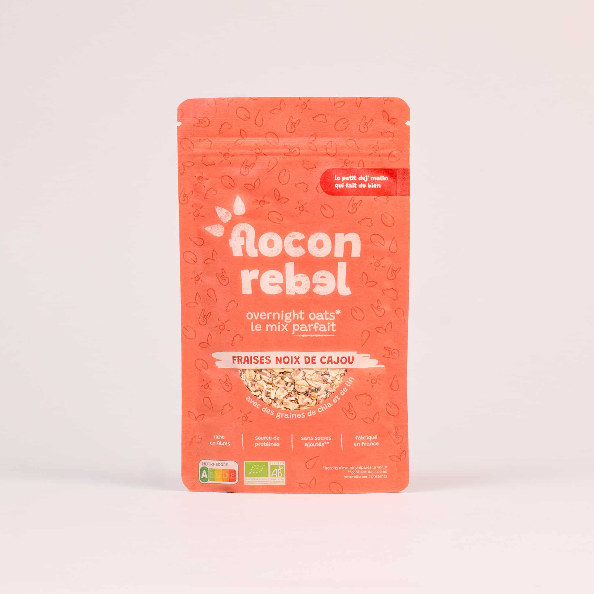 Overnight Oats le mix parfait - Fraises Noix de cajou