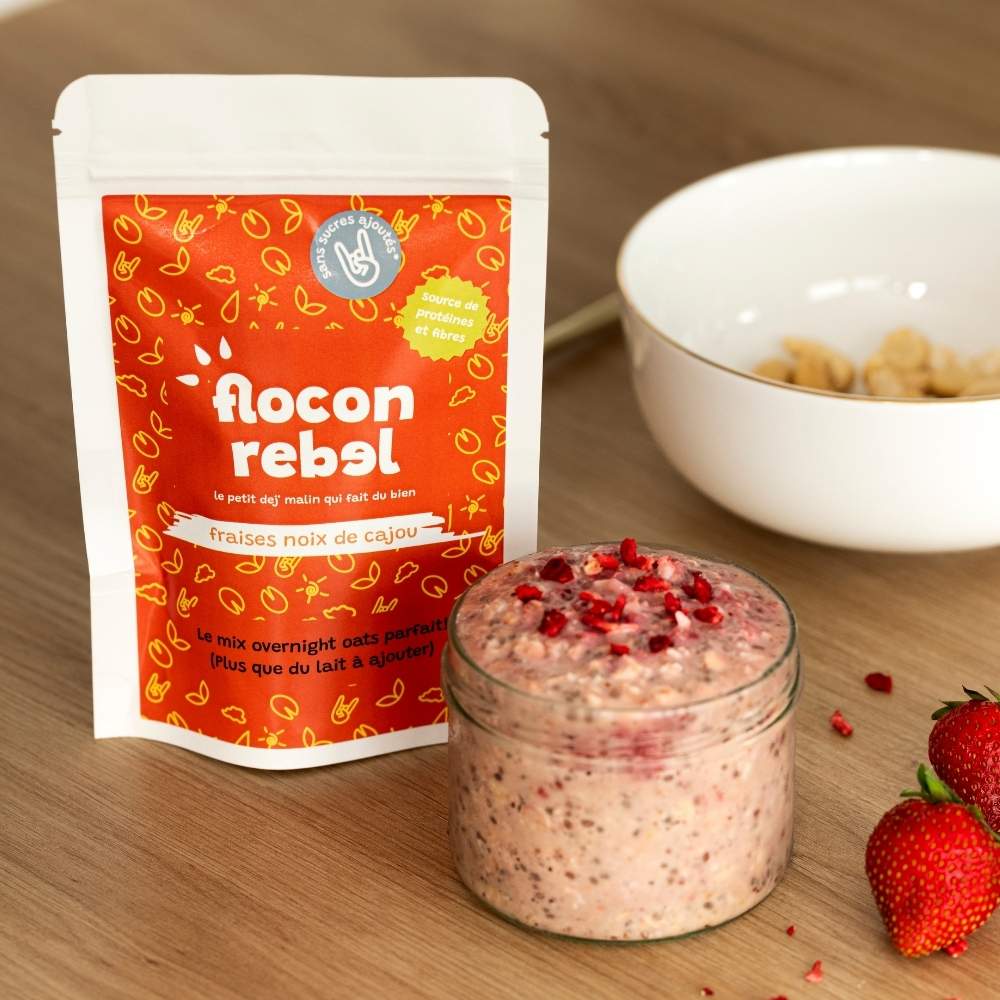 Overnight Oats le mix parfait - Fraises Noix de cajou