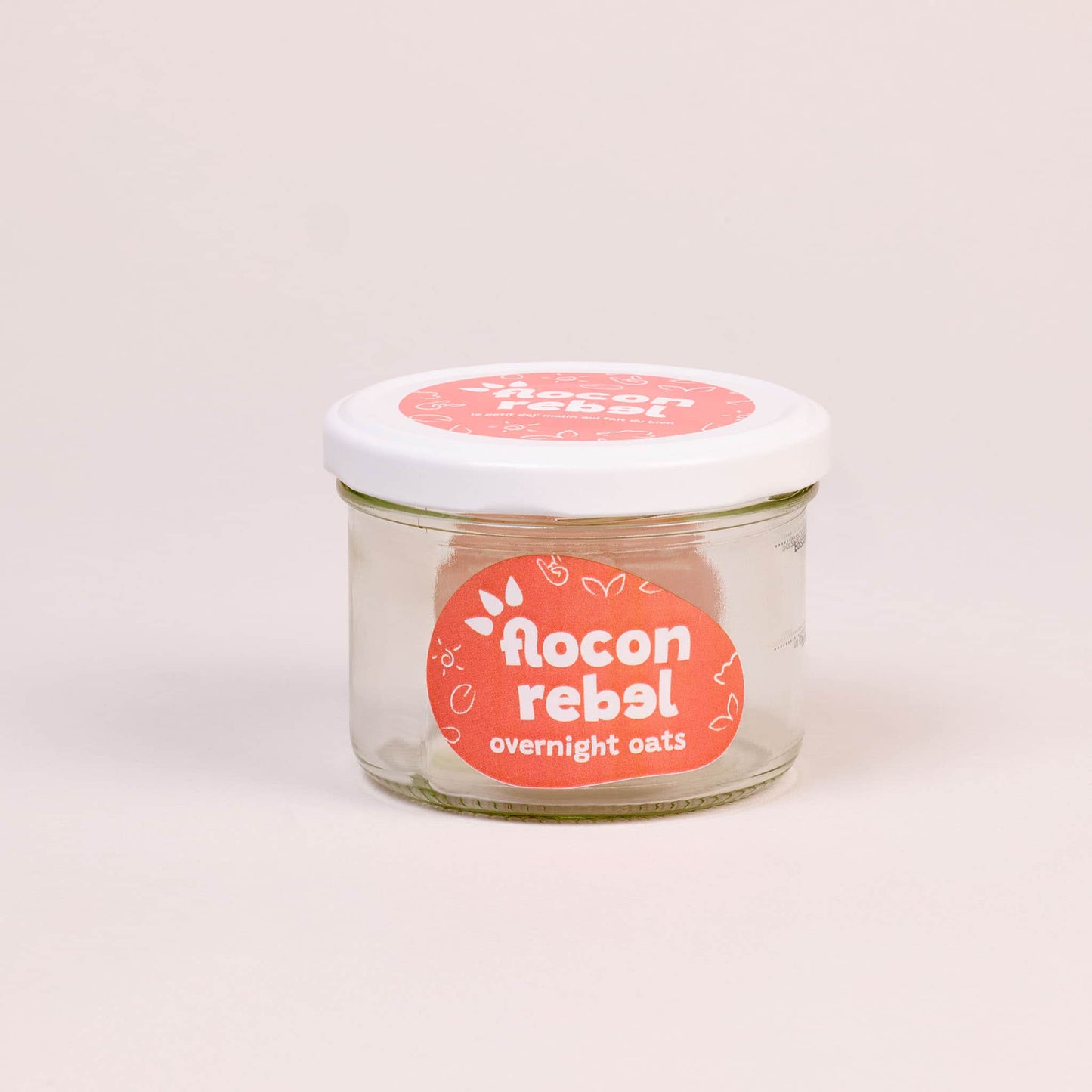Bocal pour préparation de overnight oats porridge pot en verre avec mesure réutilisable rouge