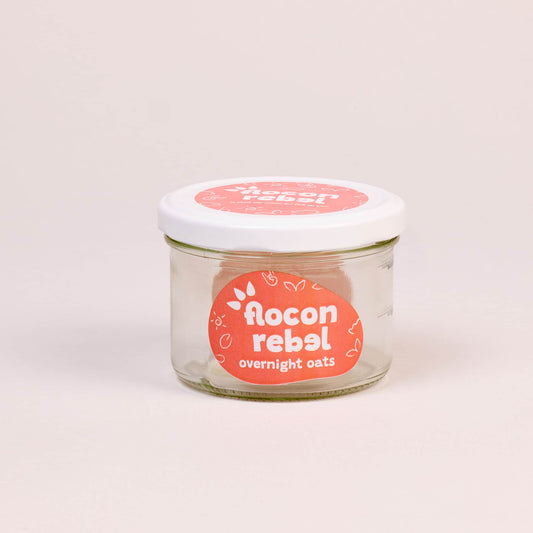 Bocal pour préparation de overnight oats porridge pot en verre avec mesure réutilisable rouge