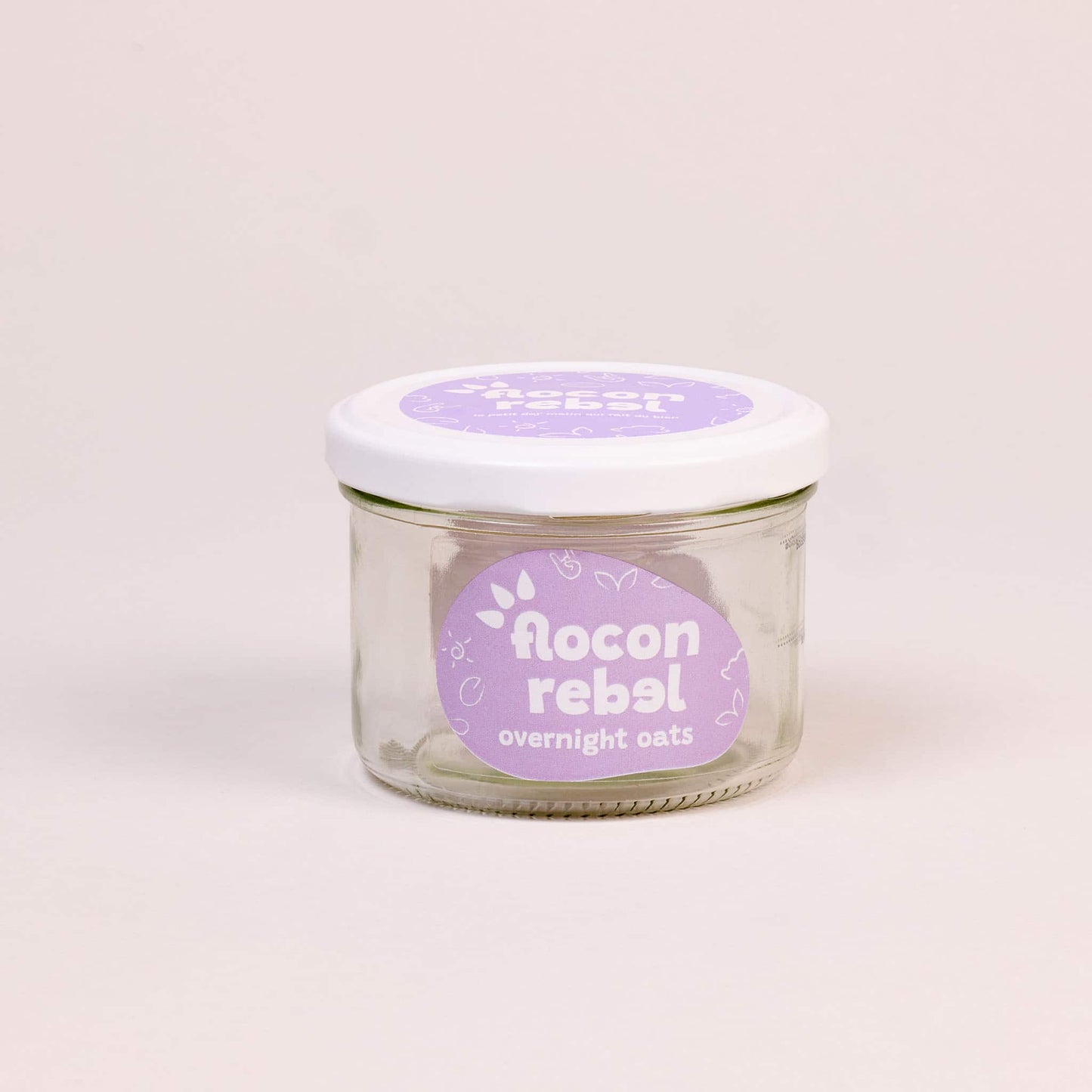 Bocal pour préparation de overnight oats porridge pot en verre avec mesure réutilisable violet