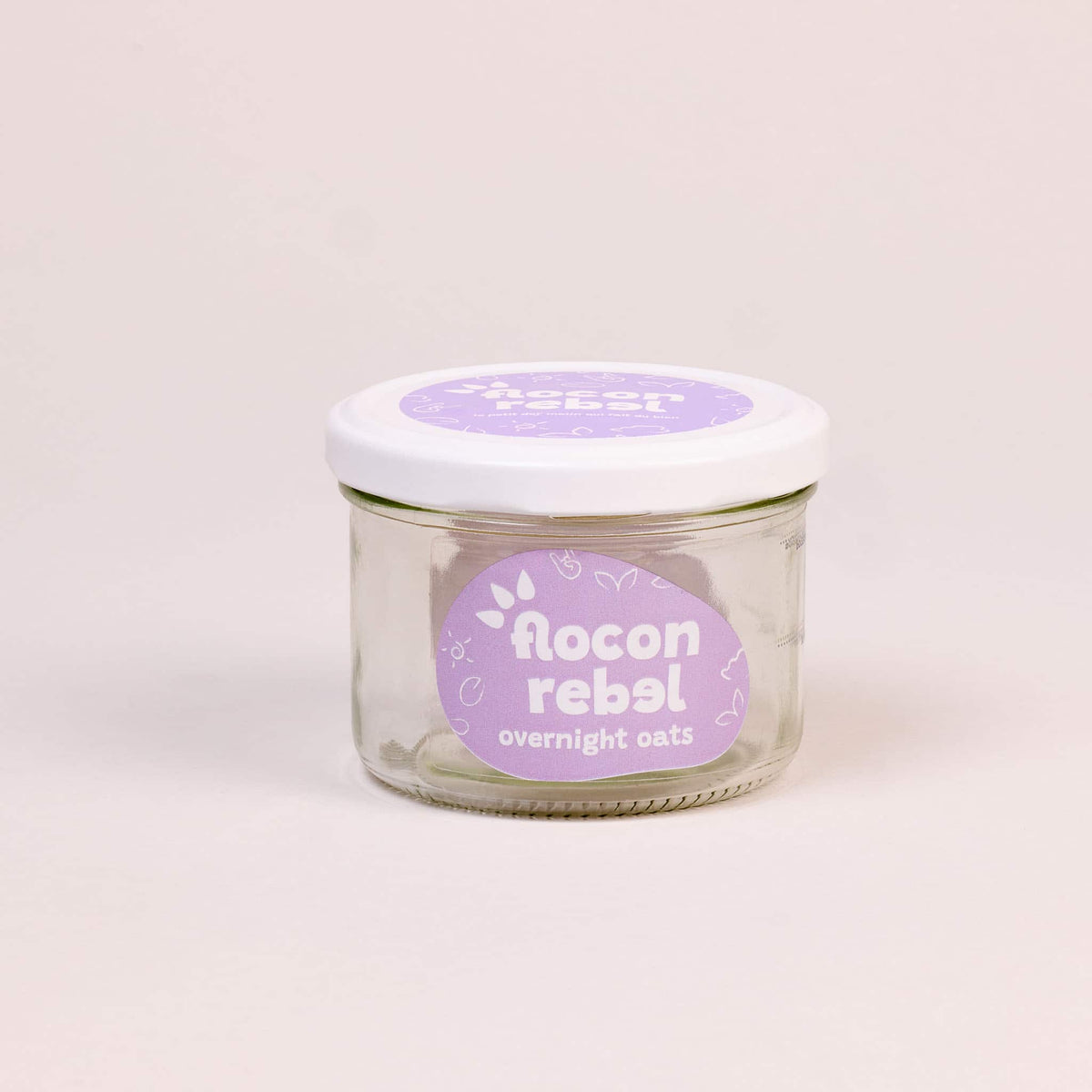Bocal pour préparation de overnight oats porridge pot en verre avec mesure réutilisable violet