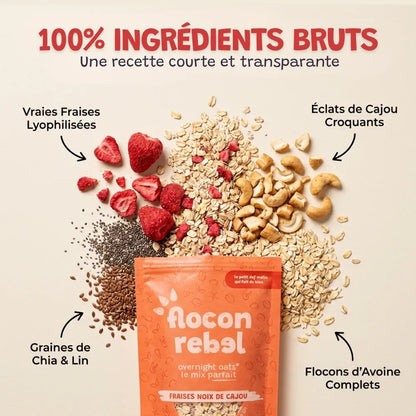 Overnight Oats - Fraises Noix de cajou Bio (315g)
