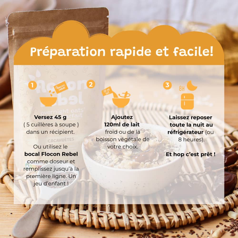 Overnight Oats - Banane Cacao - format famille 360g