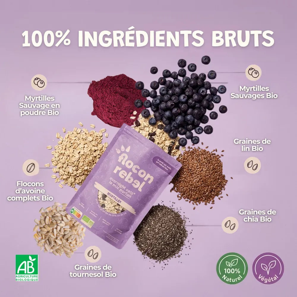 Overnight Oats - Myrtilles Bio (45g)