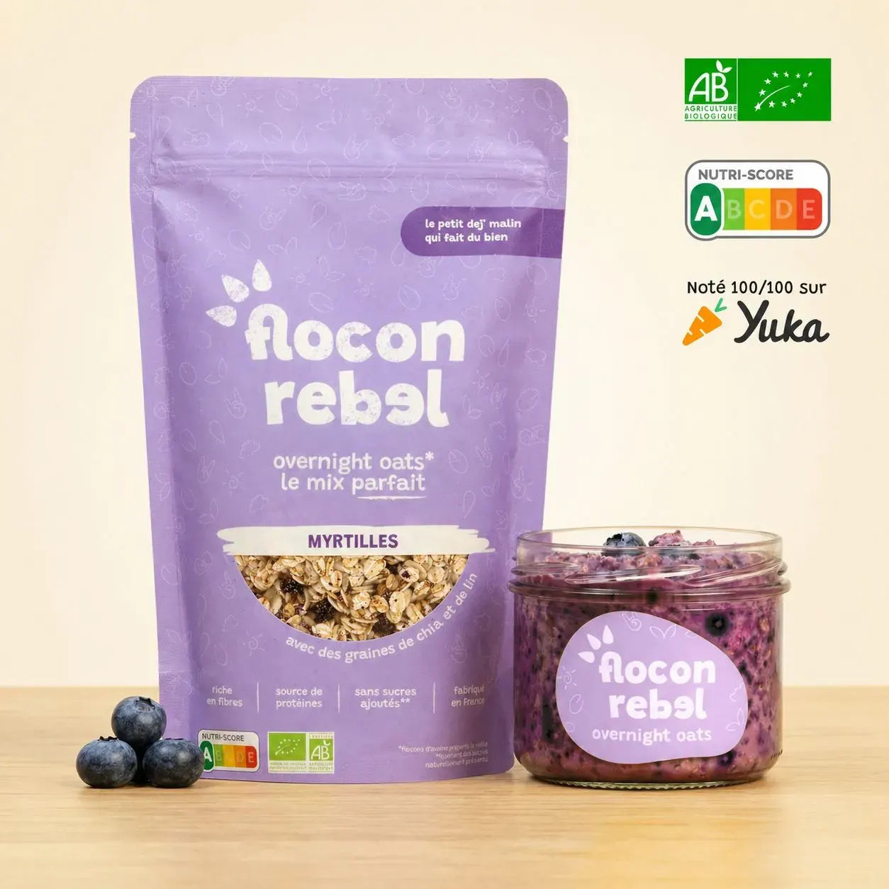 Overnight Oats - Myrtilles Bio (315g)