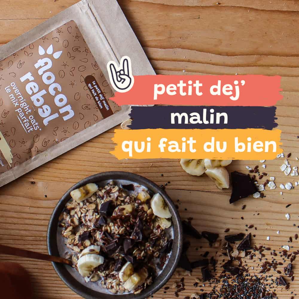 petit dej malin qui fait du bien - Flocon Rebel overnight oats porridge sain pratique gourmand